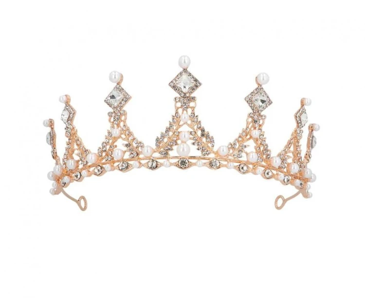Tiara metalowa Elizabeth złota Dodatek do stroju Korona