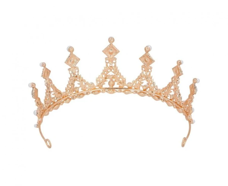 Tiara metalowa Elizabeth złota Dodatek do stroju Korona