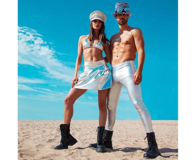 Czapka Dusty błyszcząca z Cekinami z Łańcuszkiem na Imprezę