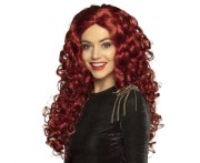 Peruka Mylene ciemne czerwone Włosy Długie Kręcone na Imprezę