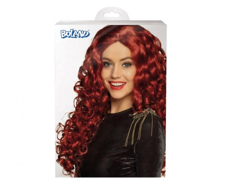 Peruka Mylene ciemne czerwone Włosy Długie Kręcone na Imprezę