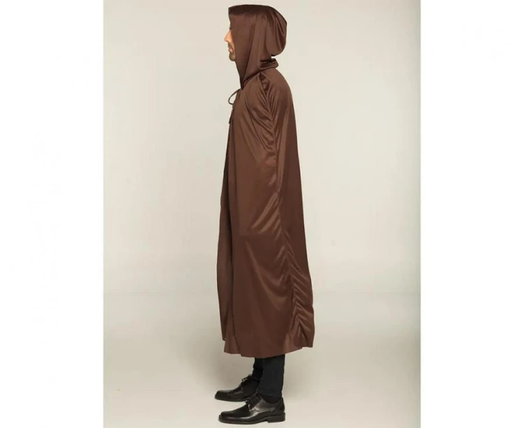 Peleryna z kapturem Dust brązowa 180 cm Przebranie Czarnoksiężnik