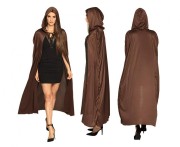 Peleryna z kapturem Dust brązowa 180 cm Przebranie Czarnoksiężnik