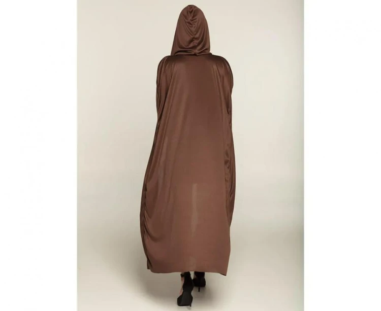Peleryna z kapturem Dust brązowa 180 cm Przebranie Czarnoksiężnik