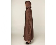 Peleryna z kapturem Dust brązowa 180 cm Przebranie Czarnoksiężnik