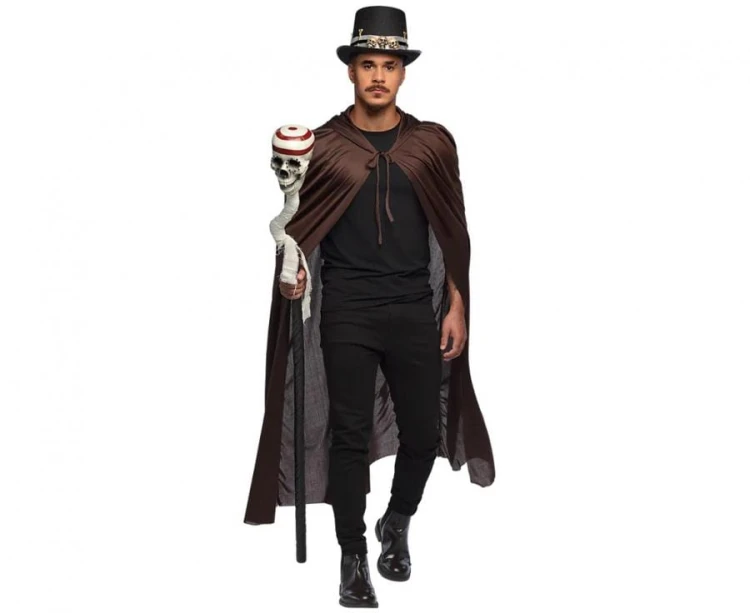 Peleryna z kapturem Dust brązowa 180 cm Przebranie Czarnoksiężnik