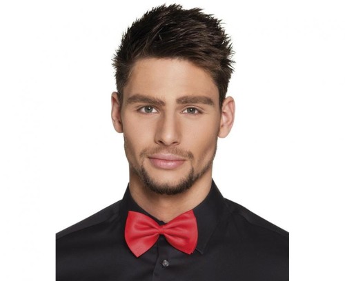 Mucha czerwona muszka klasyczna na gumce retro przebranie dżentelmen gentelman