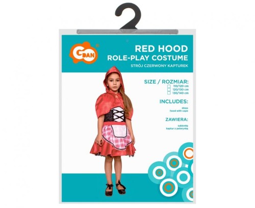 Zestaw dla dzieci Strój Przebranie Czerwony Kapturek rozm. 110/120