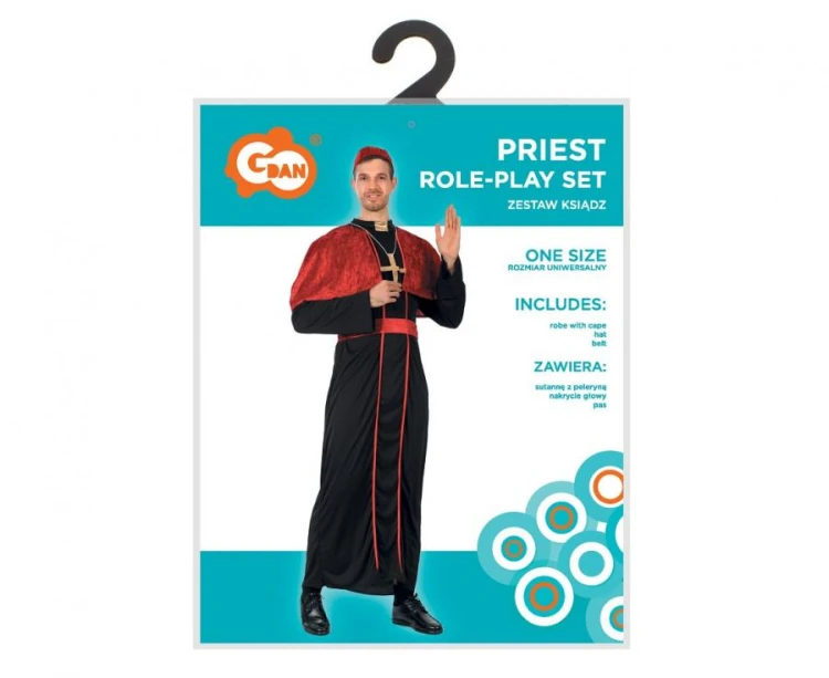 Zestaw dla dorosłych Przebranie Strój Ksiądz rozmiar uniwersalny