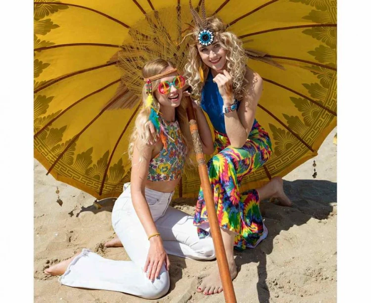 Zestaw Hippie Przebranie Strój Hipiska opaska kolczyki bransoletka