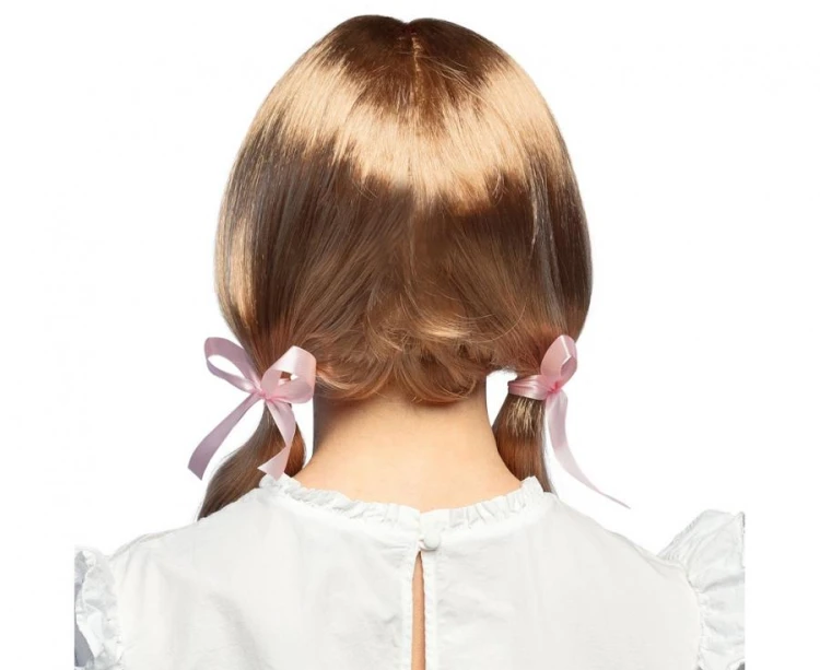 Peruka Uczennicy blond włosy z kucykami na Imprezę