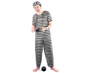 Zestaw dla dorosłych Przebranie Strój Więzień czapka bluza spodnie Imprezę