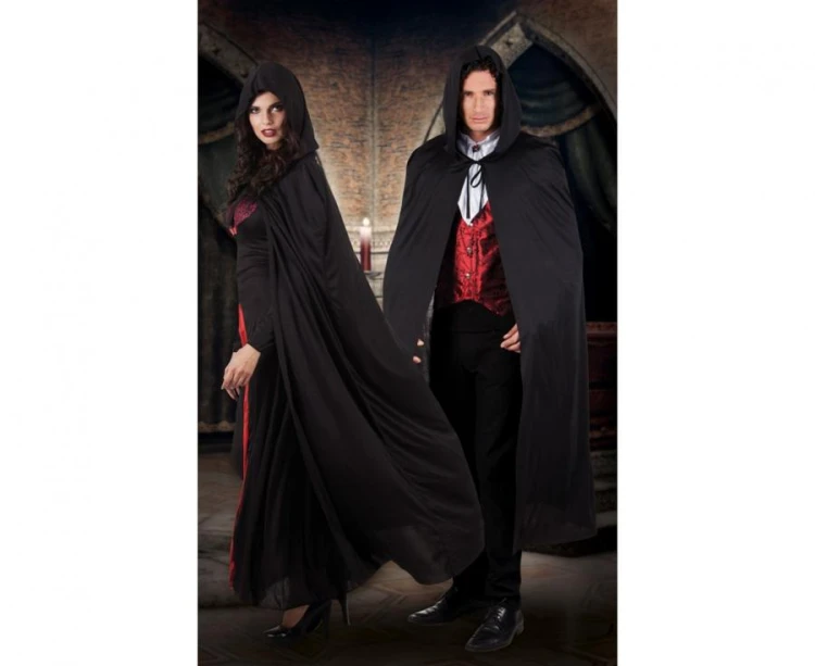 Peleryna dla dorosłych Dusk 180 cm, czarna Mroczna Przebranie