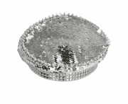 Czapka Srebrna z Daszkiem Ćwiekami Błyszcząca Glam Rock Przebranie Karnawał