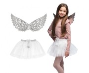 Strój Aniołka Kostium Anioła dla Dzieci Srebrny Bal Świętych Jasełka
