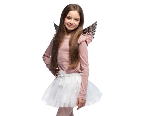 Strój Aniołka Kostium Anioła dla Dzieci Srebrny Bal Świętych Jasełka