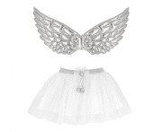 Strój Aniołka Kostium Anioła dla Dzieci Srebrny Bal Świętych Jasełka