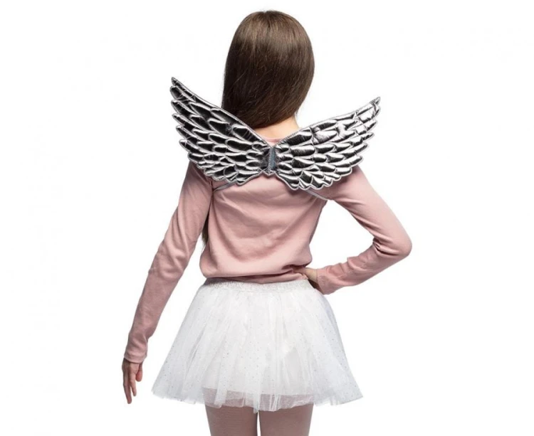 Strój Aniołka Kostium Anioła dla Dzieci Srebrny Bal Świętych Jasełka