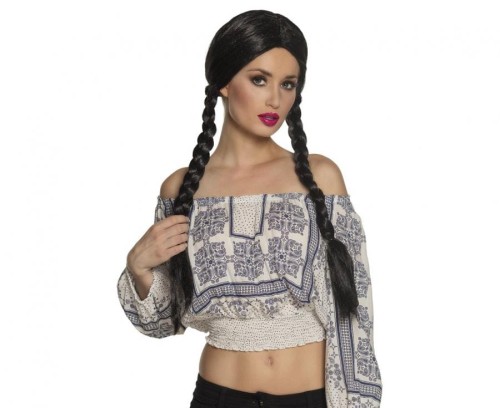 Peruka Natascha Czarne Warkocze Długie Warkoczyki Peruka OKTOBERFEST