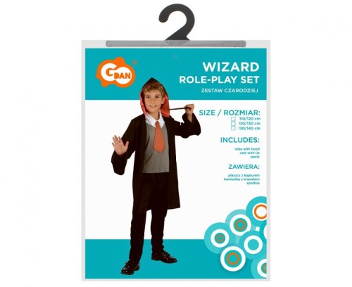 Strój Czarodzieja Przebranie Czarodziej Halloween Przebranie 110/120 cm