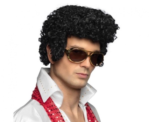Peruka Elvis czarna Włosy Króla fryzura