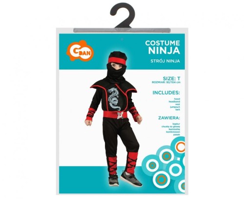 Zestaw dla dzieci Ninja Przebranie Strój chłopca rozm. 92/104 cm