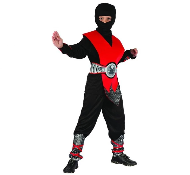 Zestaw Czerwony Ninja Przebranie dla chłopca Strój rozm.. 120/130 cm