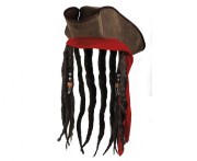 Kapelusz pirata Jacka z włosami Przebranie Strój