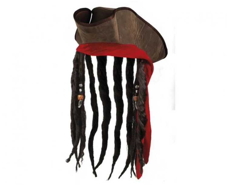 Kapelusz pirata Jacka z włosami Przebranie Strój