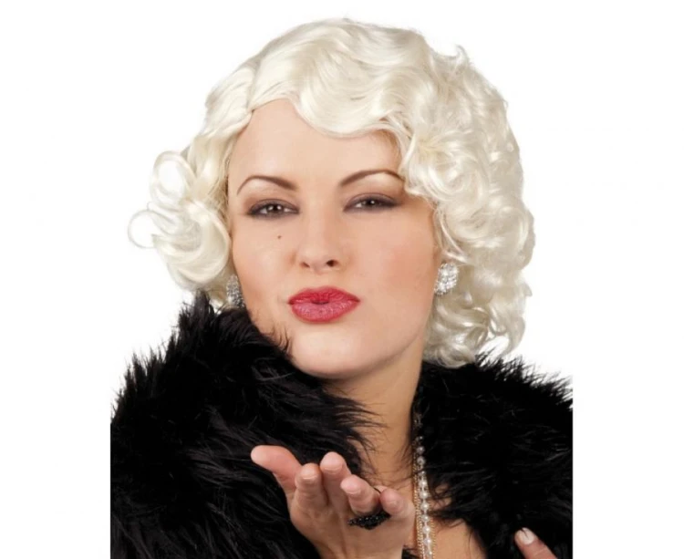 Peruka HELEN włosy blond Loki kręcone na Imprezę