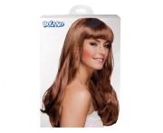 Peruka Chique brązowa długie włosy