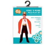 Zestaw dla dzieci Król Przebranie Strój Peleryna i Korona rozm. 130/140 cm
