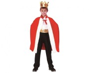 Zestaw dla dzieci Król Przebranie Strój Peleryna i Korona rozm. 120/130 cm