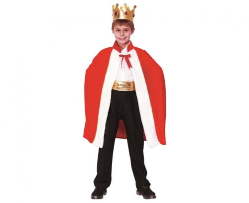 Zestaw dla dzieci Król Przebranie Strój Peleryna i Korona rozm. 120/130 cm