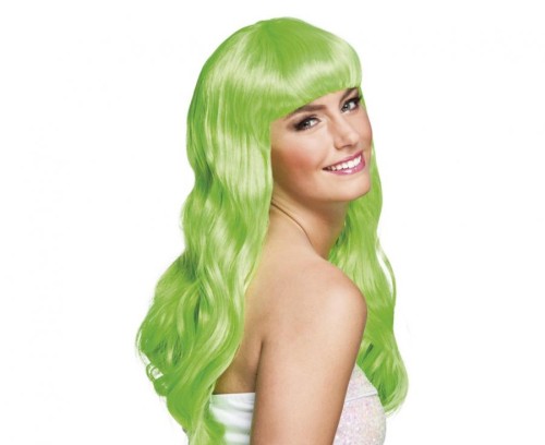 Peruka Elegancka Dziewczyna limonkowa długie włosy