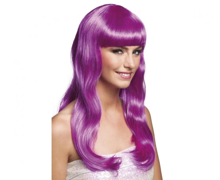 Peruka Elegancka Dziewczyna fioletowa Długie Włosy na Imprezę