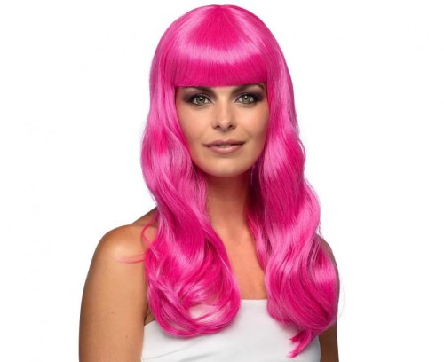 Peruka Elegancka Dziewczyna różowa Długie Włosy na Imprezę
