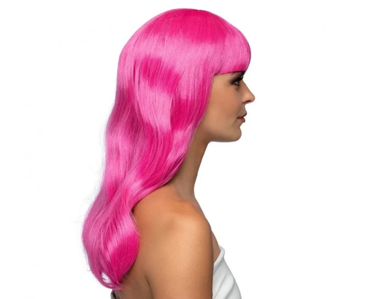 Peruka Elegancka Dziewczyna różowa Długie Włosy na Imprezę