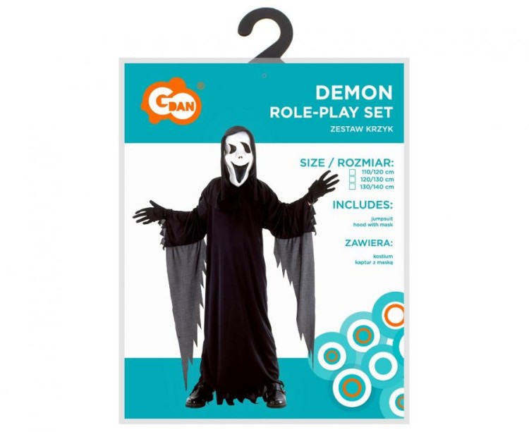 Zestaw dla dzieci Krzyk Przebranie Kostium Strój rozm. 120/130 cm Halloween