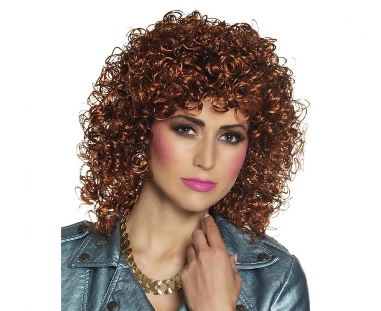 Peruka Klubowa brązowa Kręcone włosy na Imprezę