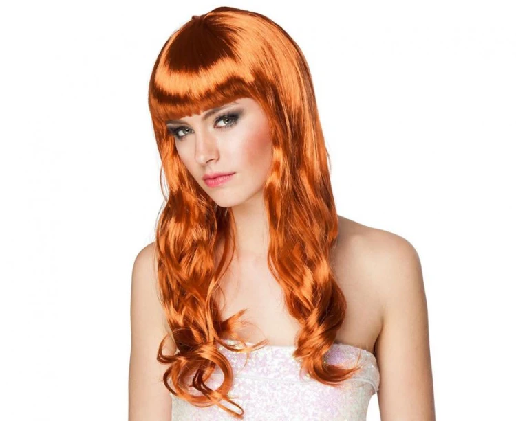 Peruka Elegancka Dziewczyna miedziana Długie Włosy