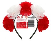 Opaska na głowę 5 kwiatów (białe i czerwone)