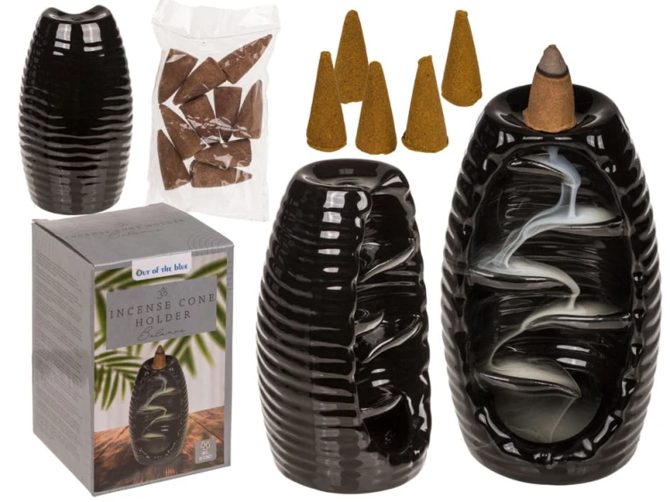 Ceramiczny Kominek do Kadzidełek z Efektem Wodospadu zapachowy .jpg