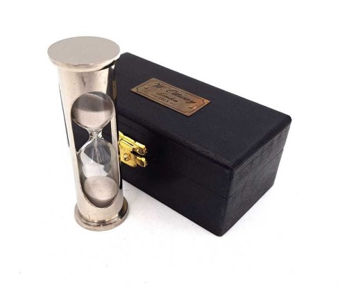 Klepsydra Mosiężna w Drewnianym Pudełku Klasyczna na biurko Dekoracja .jpg