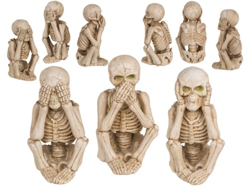 Figurka Szkielet Nie Mów Nie Słuchaj Nie Patrz Humorystyczna Dekoracja .jpg