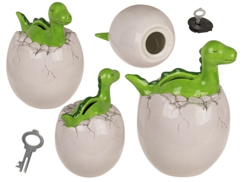 Skarbonka Dinozaur w Jajku wykluwający się Kreatywny Gadżet na Oszczędności .jpg