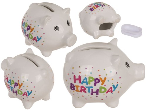 Skarbonka Świnka Happy Birthday Świetny Prezent na Urodziny .jpg