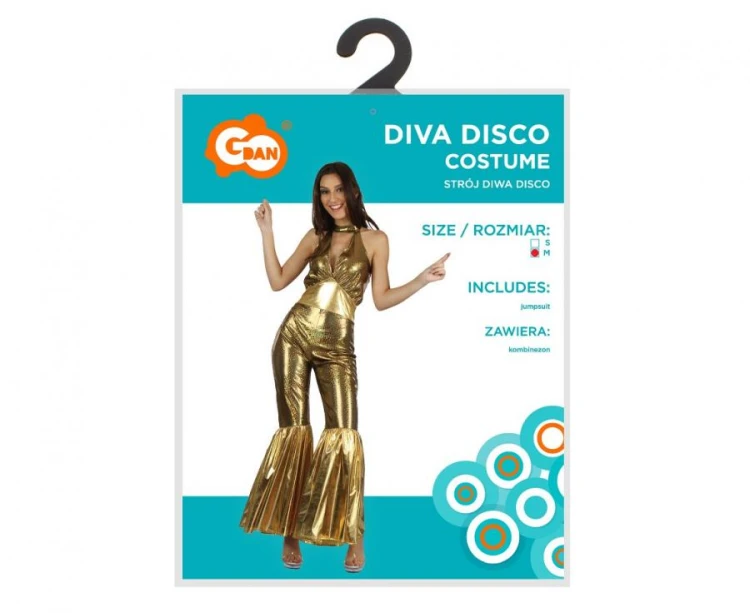 Strój dla dorosłych Diwa Disco Przebranie Kostium na Imprezę rozm. M