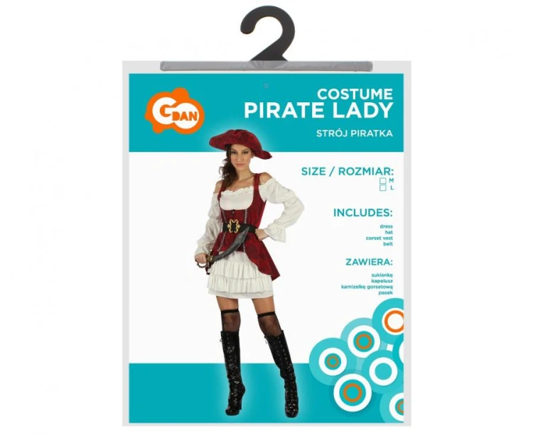 Zestaw dla dorosłych Piratka Przebranie Strój Kostium na Imprezę rozm. M
