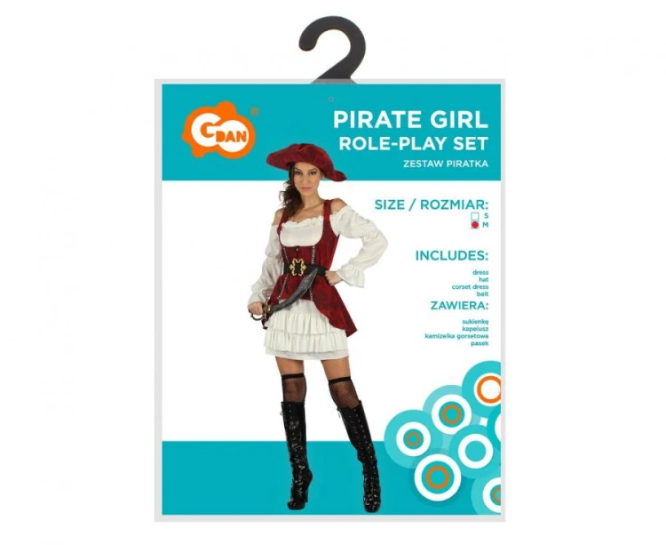 Zestaw dla dorosłych Piratka Przebranie Strój Kostium na Imprezę rozm. M